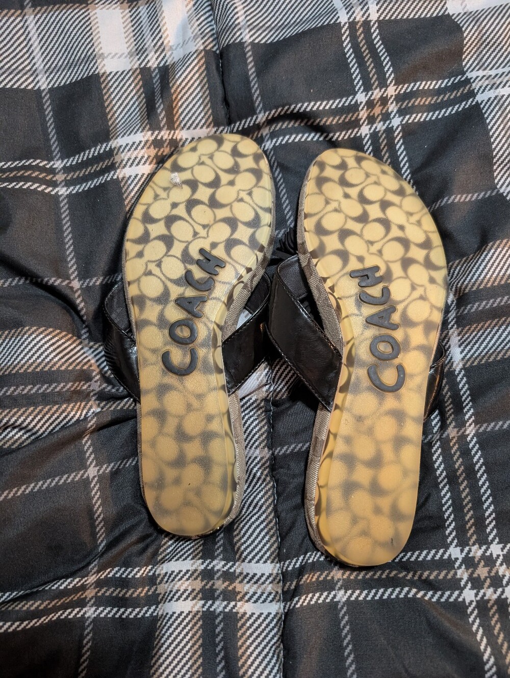 Coach Black Flip Flops Shoes - Picture 3 of 6